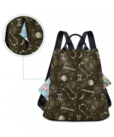 Zodiac Sign Moon Art Polyester Backpack Purse Travel Bag for Women Fashion Back Pack Shoulder Bag $19.20 Backpacks