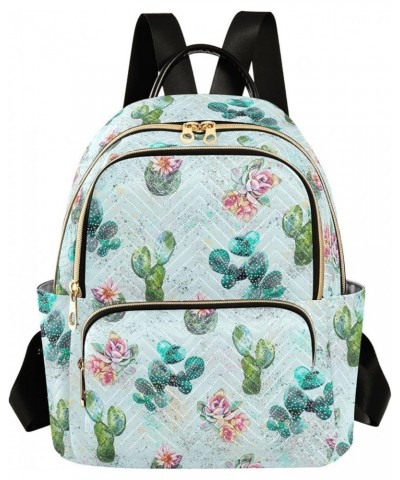 Vintage Cactus with Flowers Women's Backpack Purse Causal Daypack Work Travel College Business Trip Bag Shoulder Bag Medium $...