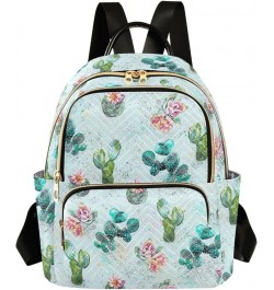 Vintage Cactus with Flowers Women's Backpack Purse Causal Daypack Work Travel College Business Trip Bag Shoulder Bag Medium $...