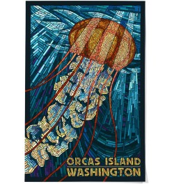 36x54 Inch Giclee Art Print Wall Decor, Orcas Island, Washington, Jellyfish Mosaic $46.79 Totes