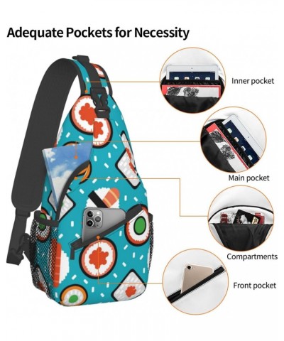 Different Tabular Sushi Sling Bag Crossbody Backpack Hiking Daypack Shoulder Bag Chest Bag for Hiking Walking Travel $13.62 C...