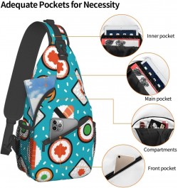 Different Tabular Sushi Sling Bag Crossbody Backpack Hiking Daypack Shoulder Bag Chest Bag for Hiking Walking Travel $13.62 C...