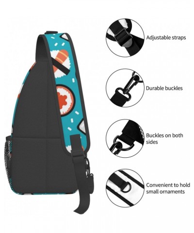 Different Tabular Sushi Sling Bag Crossbody Backpack Hiking Daypack Shoulder Bag Chest Bag for Hiking Walking Travel $13.62 C...