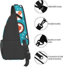 Different Tabular Sushi Sling Bag Crossbody Backpack Hiking Daypack Shoulder Bag Chest Bag for Hiking Walking Travel $13.62 C...