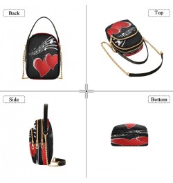 Music Note Red Heart Crossbody Bag Small Shoulder Handbags Leather Purse for Women $15.33 Crossbody Bags