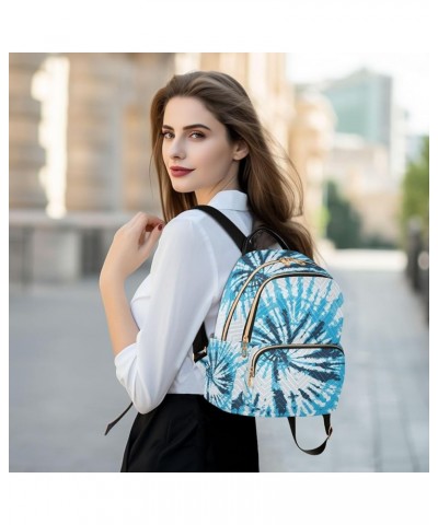 Small Backpack for Women Travel Bag Tie Dye Blue Daypack Purse Fashion Shoulder Bag Rucksack Medium B718 $12.48 Backpacks