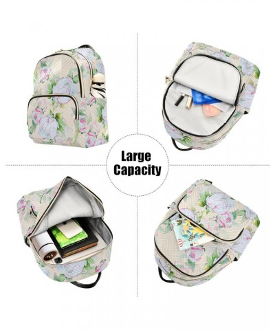 Travel Backpack Purse for Women Fashion Anti-theft Work Casual Luxury White Peony Flower Daypack Shoulder Bag Medium Size Sma...