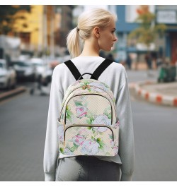 Travel Backpack Purse for Women Fashion Anti-theft Work Casual Luxury White Peony Flower Daypack Shoulder Bag Medium Size Sma...